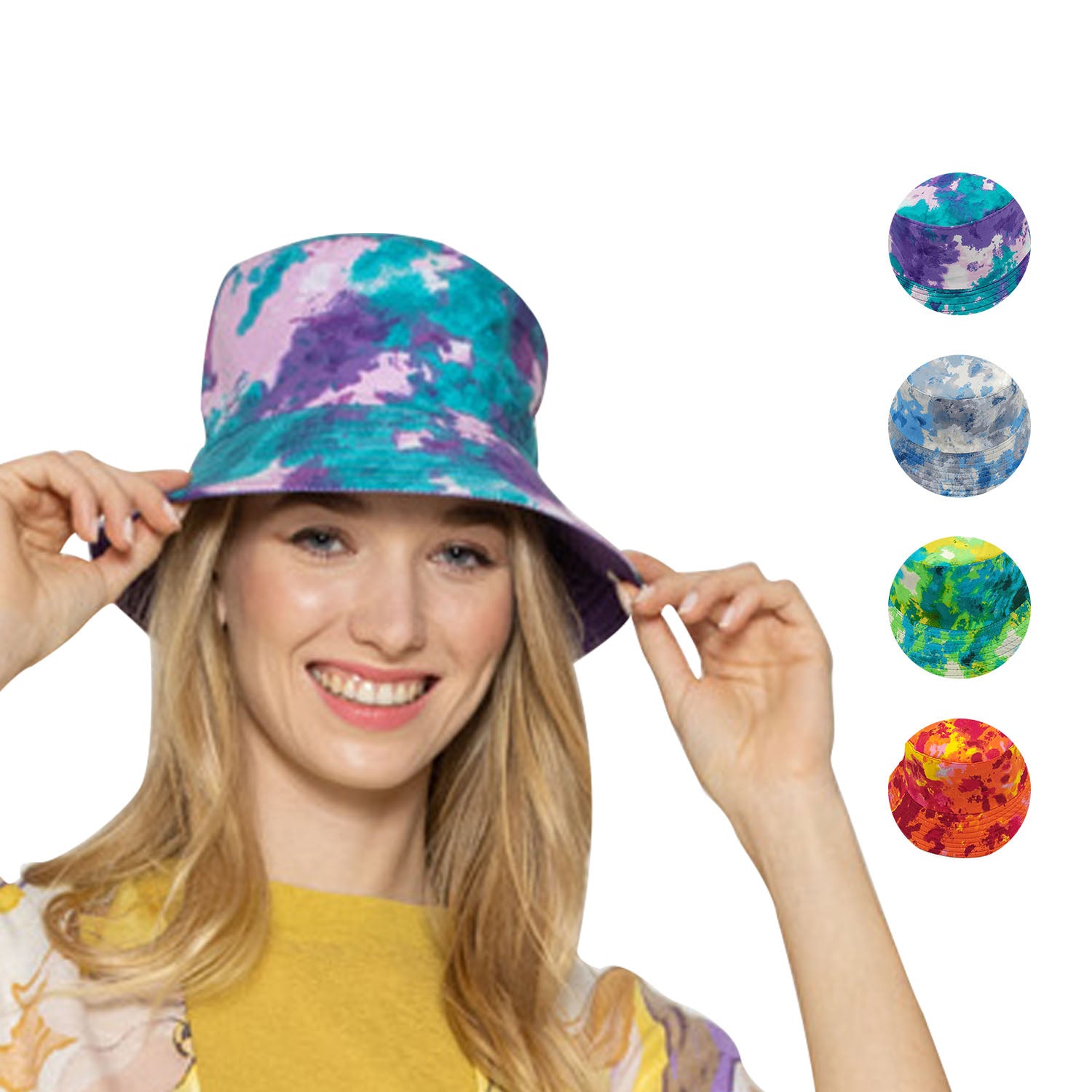Model wearing a Bucket Hat by Empire Cove