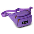 Everest Signature Waist Fanny Pack Travel Pouch-Dark Purple/Black-