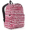 Everest Backpack Book Bag - Back to School Classic in Fun Prints & Patterns-Burgundy/White Ethnic-