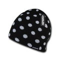 1 Dozen Cuglog Thor Polka Dotted Beanies Lined Knit Winter Wholesale Lots-BLACK/WHITE-