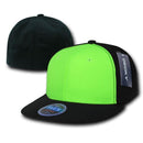 1 Dozen Decky Blank Retro Neon Flat Bill Flex Fit Fitted Baseball Hats Wholesale- 3 image