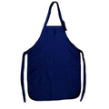 1 Dozen Full Adult Size Bib Aprons With 2 Waist Pockets Plain Solid Colors Kitchen Cook Chef Waiter Crafts Garden Wholesale Bulk-NAVY-