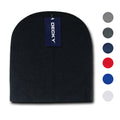 2 Pack Classic Decky Beanies Uncuffed Short Acrylic Skull Warm Winter Unisex-Assorted-