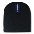 2 Pack Classic Decky Beanies Uncuffed Short Acrylic Skull Warm Winter Unisex-Black-
