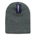 2 Pack Classic Decky Beanies Uncuffed Short Acrylic Skull Warm Winter Unisex-Heather Charcoal-