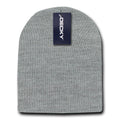 2 Pack Classic Decky Beanies Uncuffed Short Acrylic Skull Warm Winter Unisex-Heather Grey-