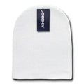 2 Pack Classic Decky Beanies Uncuffed Short Acrylic Skull Warm Winter Unisex-White-