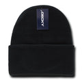 2 Pack New Classic Decky Beanies Cuffed Long Acrylic Skull Warm Winter Unisex-Black-