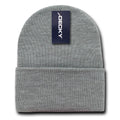 2 Pack New Classic Decky Beanies Cuffed Long Acrylic Skull Warm Winter Unisex-Heather Grey-