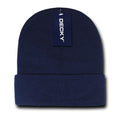 2 Pack New Classic Decky Beanies Cuffed Long Acrylic Skull Warm Winter Unisex-Navy-