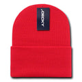 2 Pack New Classic Decky Beanies Cuffed Long Acrylic Skull Warm Winter Unisex-Red-