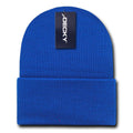 2 Pack New Classic Decky Beanies Cuffed Long Acrylic Skull Warm Winter Unisex-Royal-