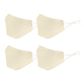 Cotton Face Mask 4 Pack Cloth Masks Multi Color for Mouth Nose Washable Reusable Double Layer Adjustable Unisex-Ivory-