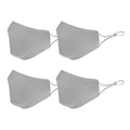 Cotton Face Mask 4 Pack Cloth Masks Multi Color for Mouth Nose Washable Reusable Double Layer Adjustable Unisex-Grey-