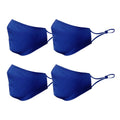 Cotton Face Mask 4 Pack Cloth Masks Multi Color for Mouth Nose Washable Reusable Double Layer Adjustable Unisex-Blue-