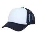 Decky Solid Two Tone 5 Panel Kids Foam Trucker Hats Caps Unisex-Navy/White-