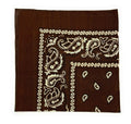 Casaba Paisley Printed Bandana 100% Cotton Neck Head Band Wrap Scarf Biker-Brown-