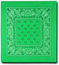 1 Dozen Pack Printed Bandanas 100% Cotton Cloth Scarf Wrap Face Mask Cover-Lime-
