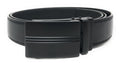 Leather Mens Ratchet Belt Sliding Adjustable Automatic Buckle Cut to Size-Black Lines-