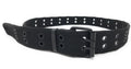 Casaba Canvas Belts Double Row 2 Holes Grommet Fabric Military Mens Women Unisex-Black-Small (30"- 32")-