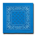 1 Dozen Pack Printed Bandanas 100% Cotton Cloth Scarf Wrap Face Mask Cover-Turquoise-