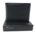 Belano RFID Blocking Real Leather Bifold Wallets for Cards ID with Box Men Women-Black - White Stitch-