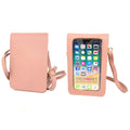 Empire Cove Womens Crossbody Bag with Clear Touchscreen Window Wallet Pouch Case-Pink-
