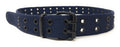 Casaba Canvas Belts Double Row 2 Holes Grommet Fabric Military Mens Women Unisex-Navy-Small (30"- 32")-