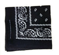 Casaba Paisley Printed Bandana 100% Cotton Neck Head Band Wrap Scarf Biker-Black-