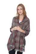 Casaba Womens Warm Winter Scarves Scarf Wraps Shawls Blankets Triangle Plaid-Brown-Relaxed-Plaid-