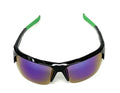 Polarized Half Frame Sunglasses Sports Warrior Style Driving Motorcycle Fishing-Mirror / Green (frame)-