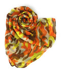 Casaba Camouflage Camo Print Womens Scarves Scarf Shawl Lightweight Sheer Wrap-Brown-
