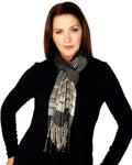 Casaba Womens Warm Winter Scarves Scarf Wraps Shawls Blankets Triangle Plaid-Beige-Sleek-Plaid-