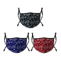 Casaba 3 Pack Face Mask Stylish Prints Cotton Poly Adjustable Washable Reusable-Paisley 3 Pack-