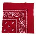 Casaba Paisley Printed Bandana 100% Cotton Neck Head Band Wrap Scarf Biker-Maroon-