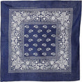 1 Dozen Pack Printed Bandanas 100% Cotton Cloth Scarf Wrap Face Mask Cover-Navy-