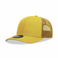 Decky 6021 Mid Prof 6Panel Poly/Cot Trucker Hats Caps Series One Solids-Gold-
