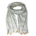 Casaba Womens Royal Elegant Formal Silk Feel Scarves Scarf Shawl Light Wrap-Cream-