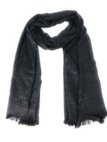 Casaba Womens Royal Elegant Formal Silk Feel Scarves Scarf Shawl Light Wrap-Black-