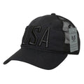 Rapid Dominance USA American Flag Text Ripstop 6 Panel Trucker Dad Caps Hats-USA-Black-