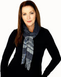 Casaba Womens Warm Winter Scarves Scarf Wraps Shawls Blankets Triangle Plaid-Blue-Sleek-Plaid-