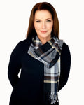 Casaba Womens Warm Winter Scarves Scarf Wraps Shawls Blankets Triangle Plaid-Black-Tritone-Plaid-