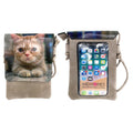 Empire Cove Designer Crossbody Bag with Clear Touchscreen Window Wallet Pouch-Cat Beige-