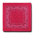 1 Dozen Pack Printed Bandanas 100% Cotton Cloth Scarf Wrap Face Mask Cover-Hot Pink-