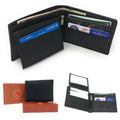 Casaba Genuine Leather Bifold Wallets Cash Slots ID Coin Key Pocket Mens Womens-Black (Flip Up Id)-