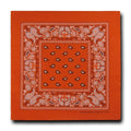 1 Dozen Pack Printed Bandanas 100% Cotton Cloth Scarf Wrap Face Mask Cover-Orange-