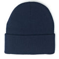 Warm Winter Hat Beanies Long Cuffed Short Uncuffed Solid Colors Camouflage Camo-Navy-Cuffed-