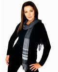 Casaba Womens Warm Winter Scarves Scarf Wraps Shawls Blankets Triangle Plaid-Black-Sleek-Plaid-