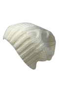 Casaba Warm Beanies Cable Knit Braided Slouch Long Hats Caps for Men Women-White-