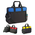 Portfolio Business Work Organizer Bags Documents Case Zippered Compartments 16inch-Black/Navy-
